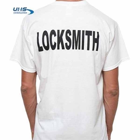 UHS HARDWARE UHS Service:T-Shirt For Locksmith - White - L TS-WHITE-L